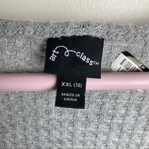 Art Class casual soft gray dress, waffle texture - Picture 6 of 10